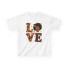 Kids Tee — Afro Love Graphic "LOVE" with Kente & Leopard Print
