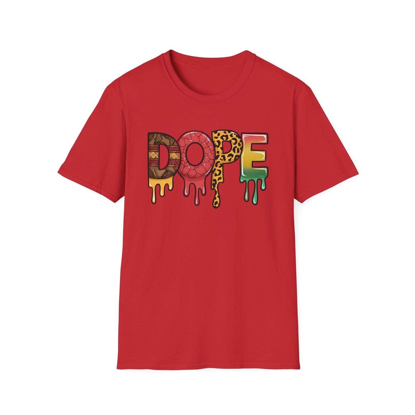 Dope Drip Graphic T-Shirt — Colorful Melted Letter Streetwear Tee