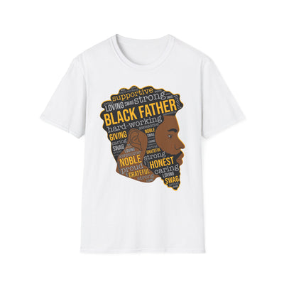 Black Father Word-Art T-Shirt — Proud Dad Tribute Tee