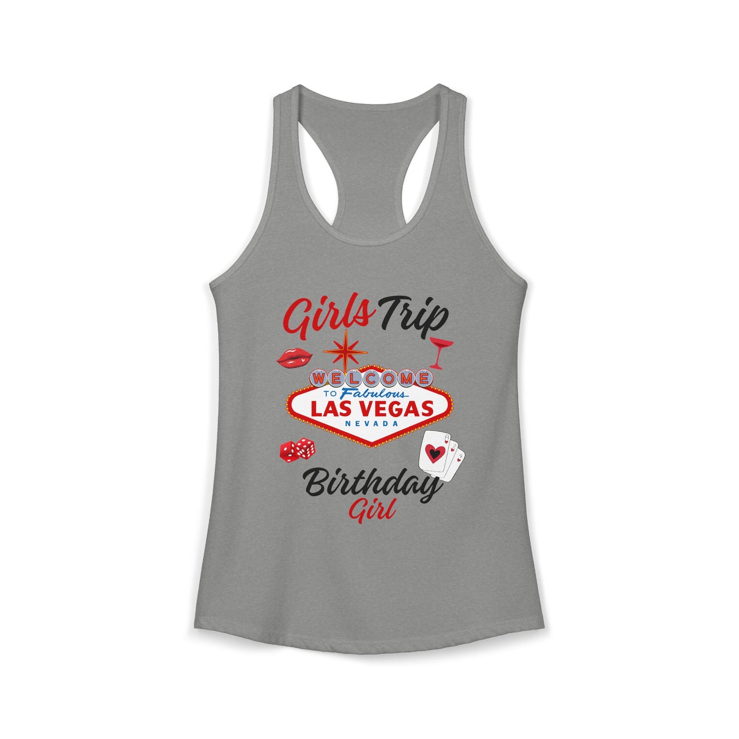Vegas Girls Trip Birthday Girl Women's Ideal Racerback Tank