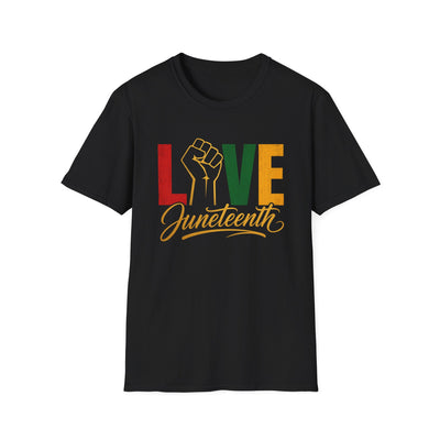 Juneteenth Love T-Shirt — Black Power Fist Celebration Tee