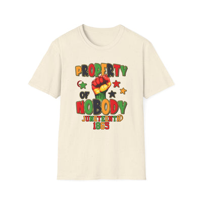 Juneteenth "Property of Nobody" T-Shirt – Black Liberation Fist Tee