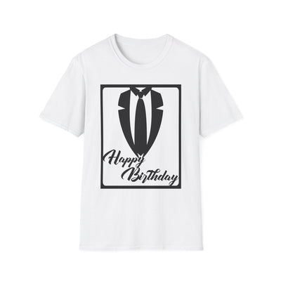 Tuxedo Birthday T-Shirt — 'Happy Birthday' Suit Graphic Tee