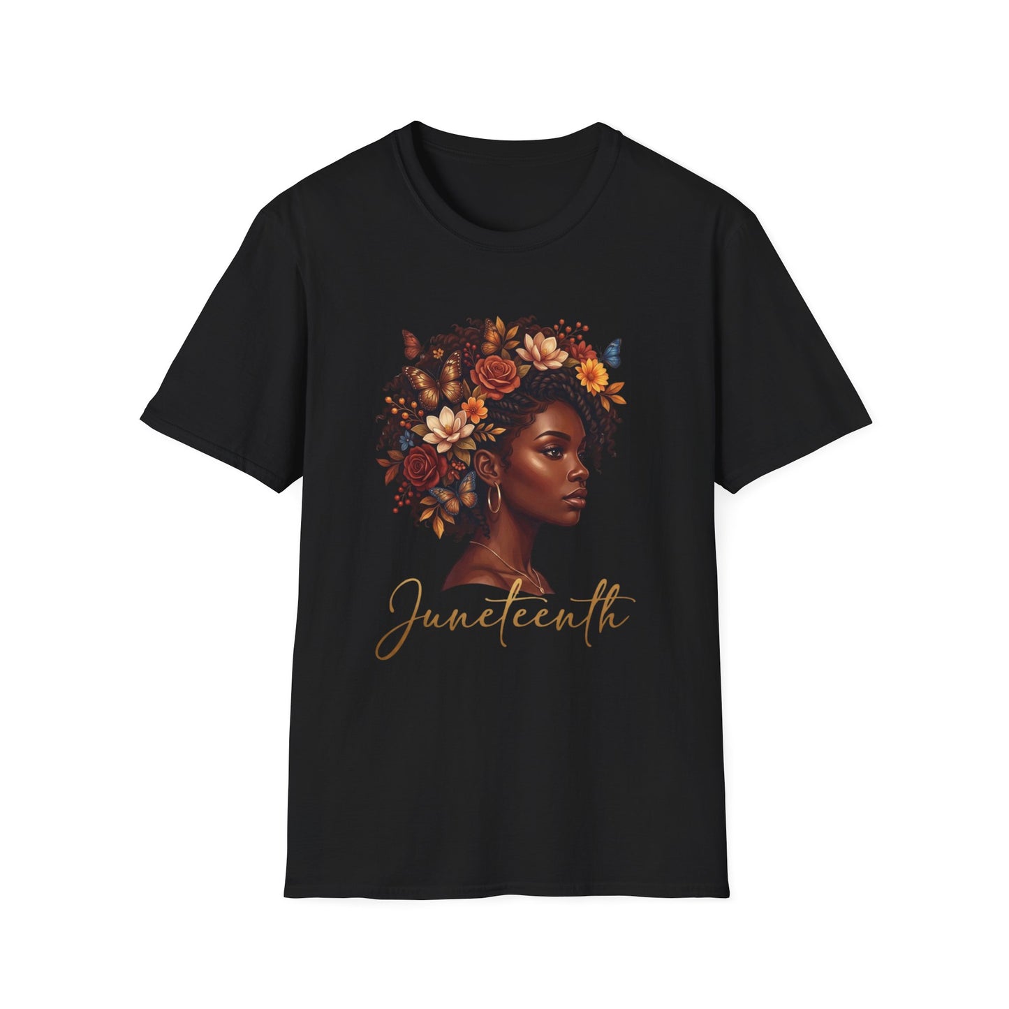 Juneteenth Floral Portrait T-Shirt