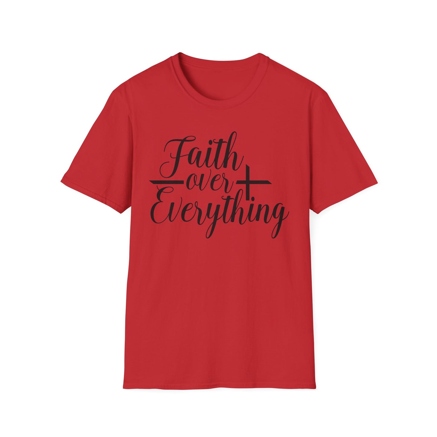 Faith Over Everything T-Shirt — Christian Inspirational Tee with Cross