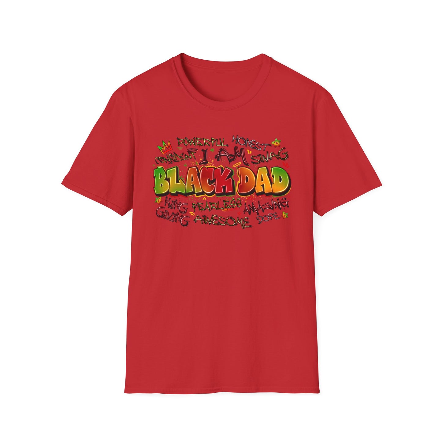 Black Dad Graphic T-Shirt — Colorful Afrocentric Pride Tee for Father's Day