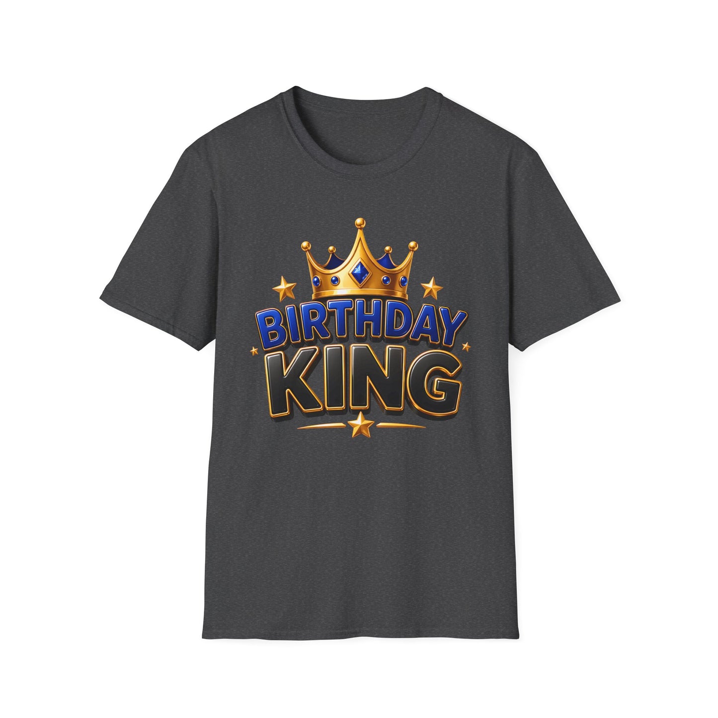 Birthday King T-Shirt — Crown Graphic Birthday Tee for Men