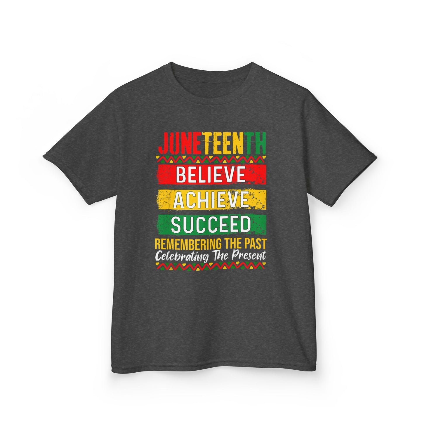 Juneteenth Kids T-Shirt – "Believe Achieve Succeed" Celebration Tee