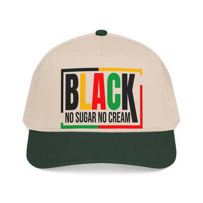 Black No Sugar No Cream Baseball Cap — Rasta Pride Mid-Profile Hat
