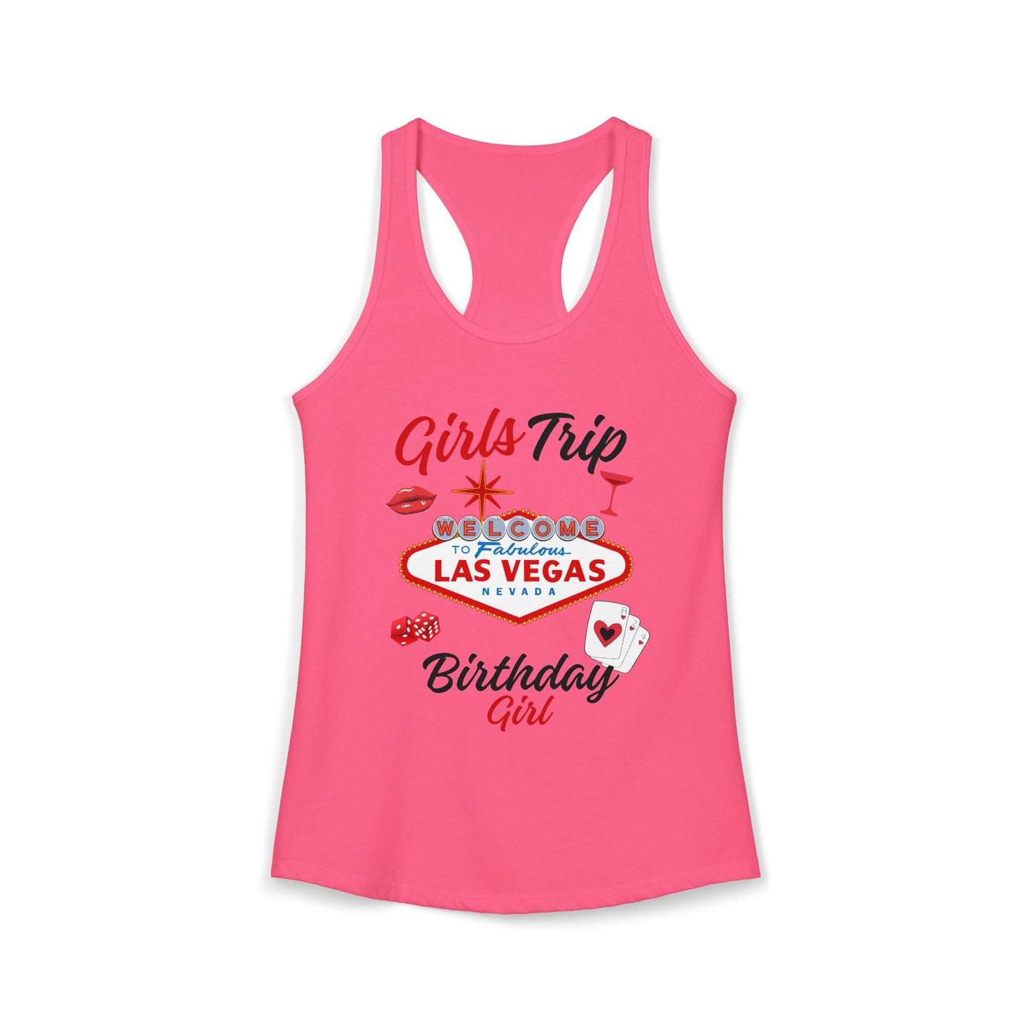 Vegas Girls Trip Birthday Girl Women's Ideal Racerback Tank