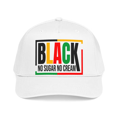 Black No Sugar No Cream Baseball Cap — Rasta Pride Mid-Profile Hat