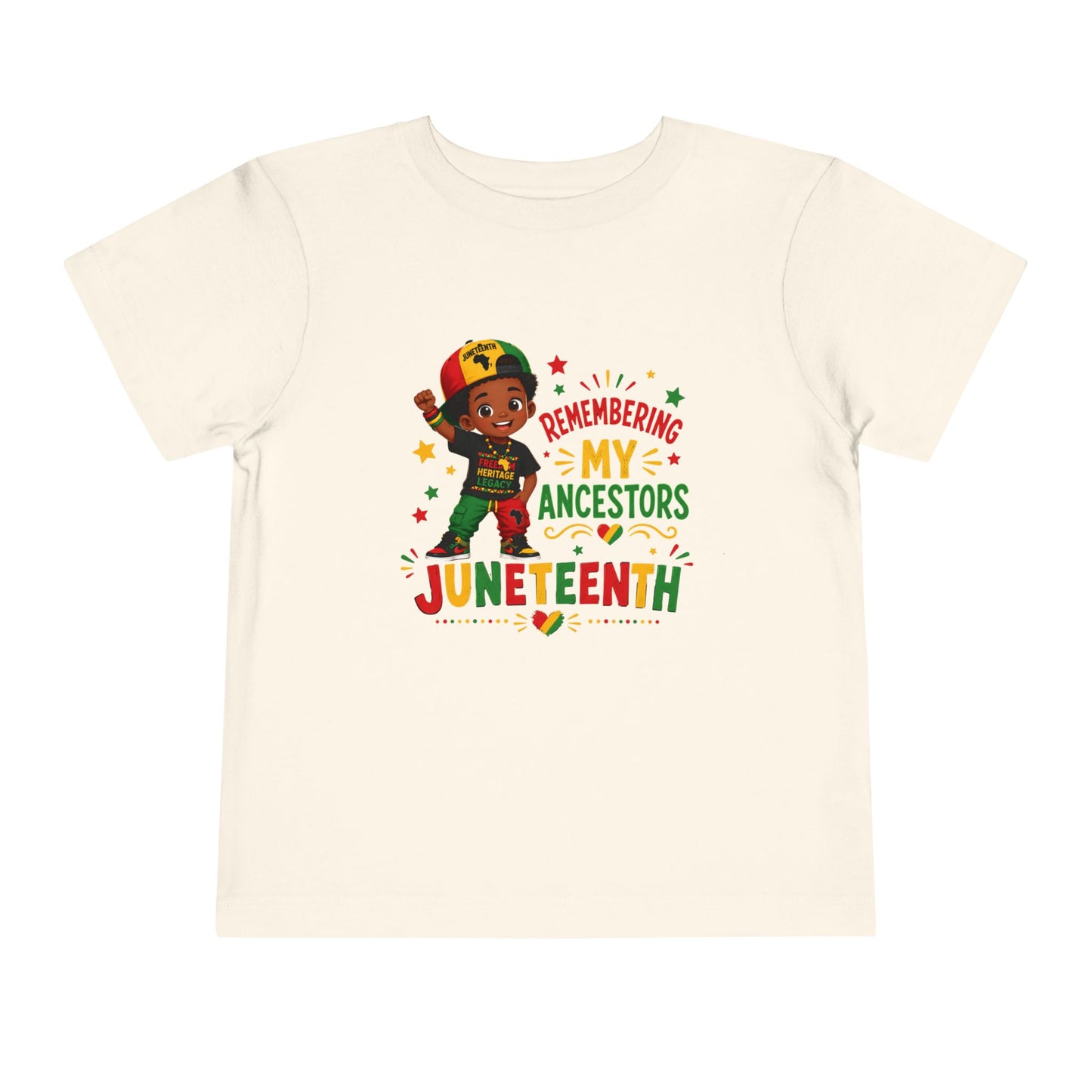 Juneteenth Toddler Tee – "Remembering My Ancestors" Celebration Shirt
