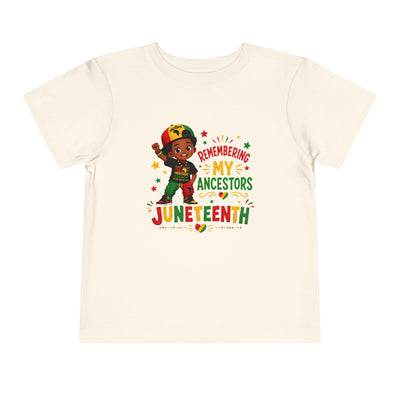 Juneteenth Toddler Tee – "Remembering My Ancestors" Celebration Shirt