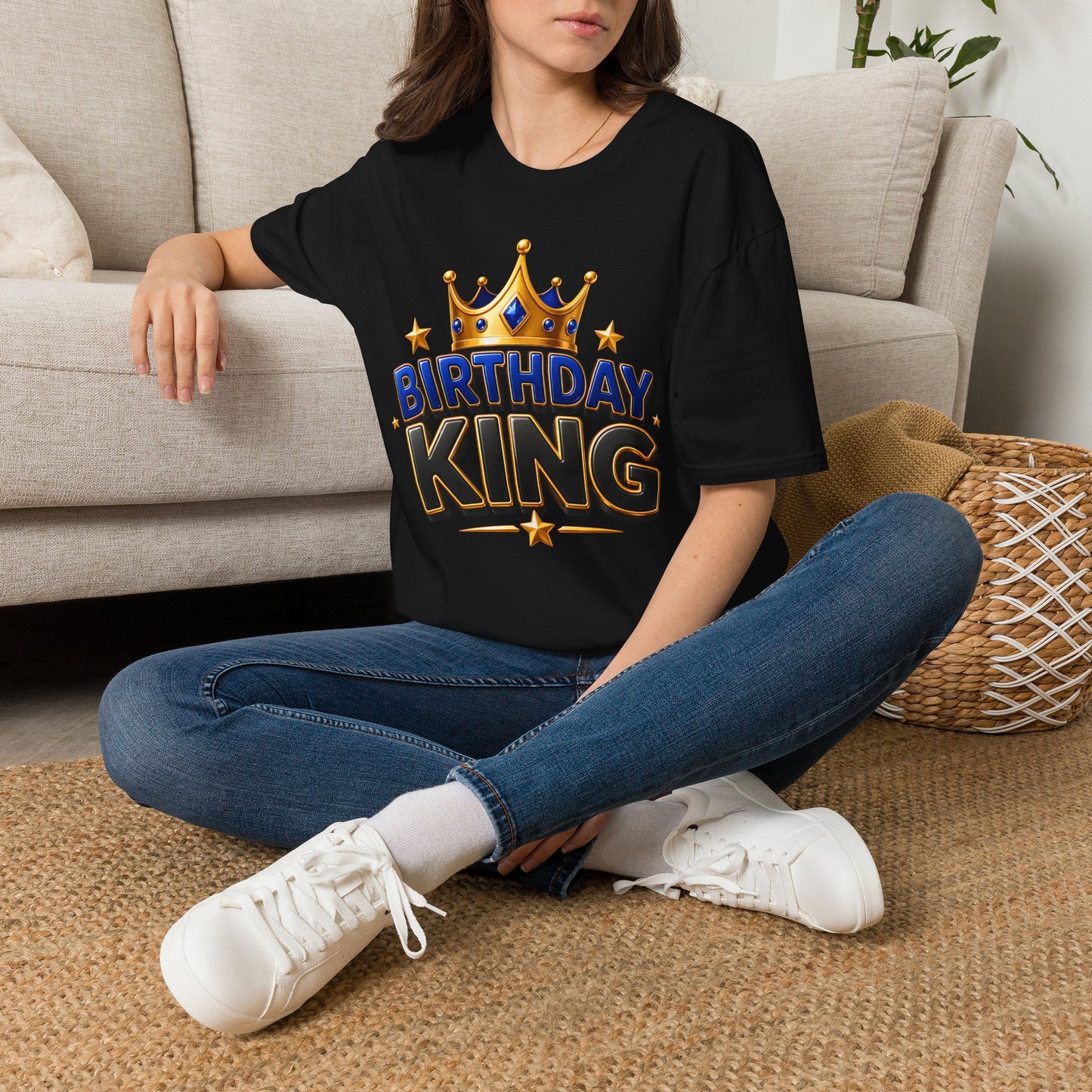 Birthday King T-Shirt — Crown Graphic Birthday Tee for Men