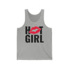 Hot Girl Tank Top — Red Lips Graphic Cotton Jersey Tank