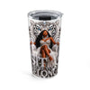 20oz Queen Tumbler — Black Woman on Throne with White Tiger Design
