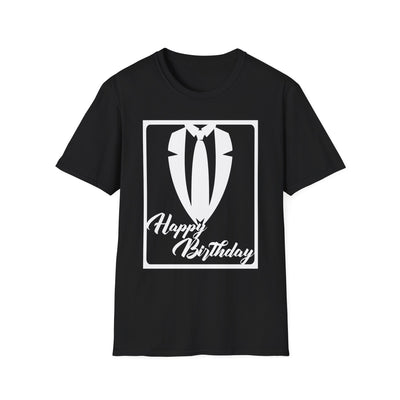 Tuxedo Birthday T-Shirt — 'Happy Birthday' Suit Graphic Tee
