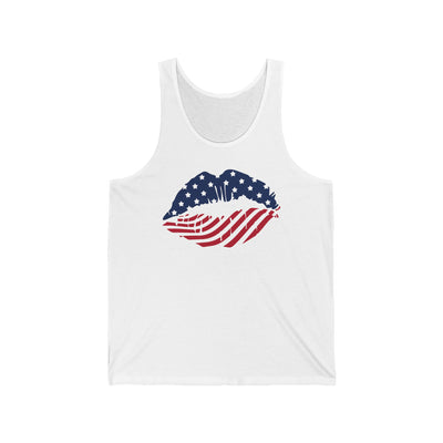 Patriotic Flag Lips Tank Top – American Kiss 4th of July Graphic Tank