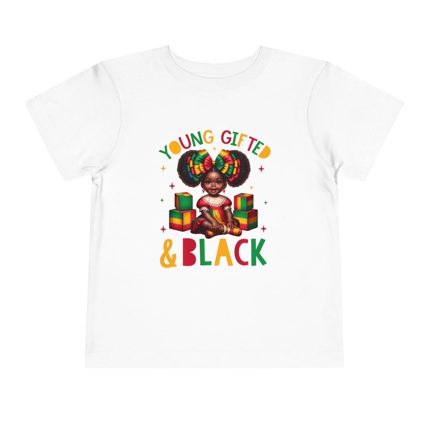 Toddler Tee — "Young, Gifted & Black" Afro Puff Baby Graphic Shirt
