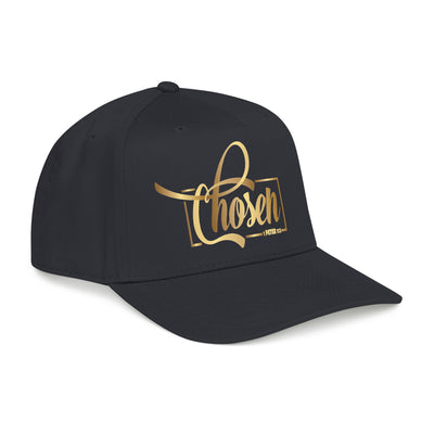 Chosen Baseball Cap — Gold Script Embroidered Mid Profile Hat