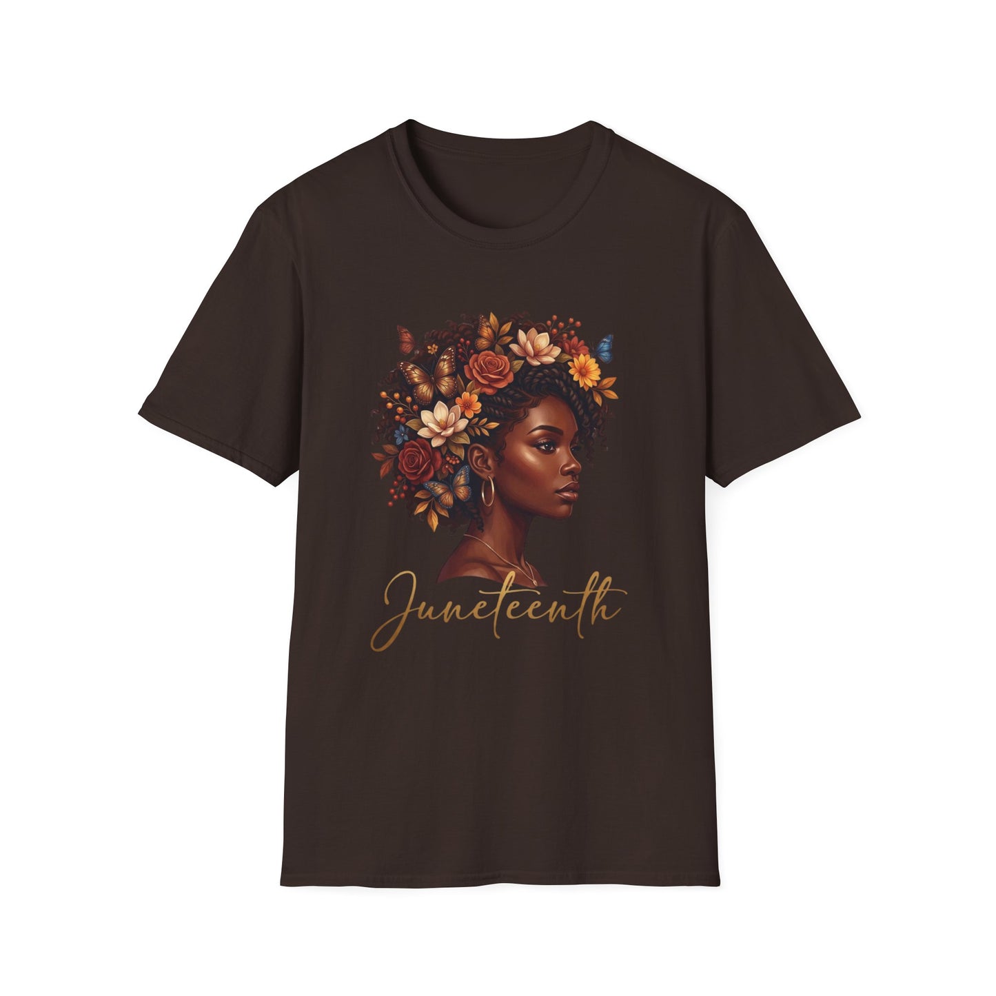 Juneteenth Floral Portrait T-Shirt