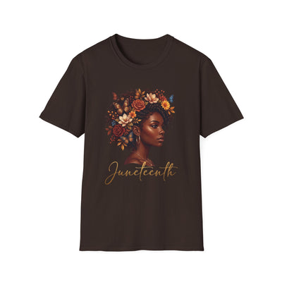 Juneteenth Floral Portrait T-Shirt