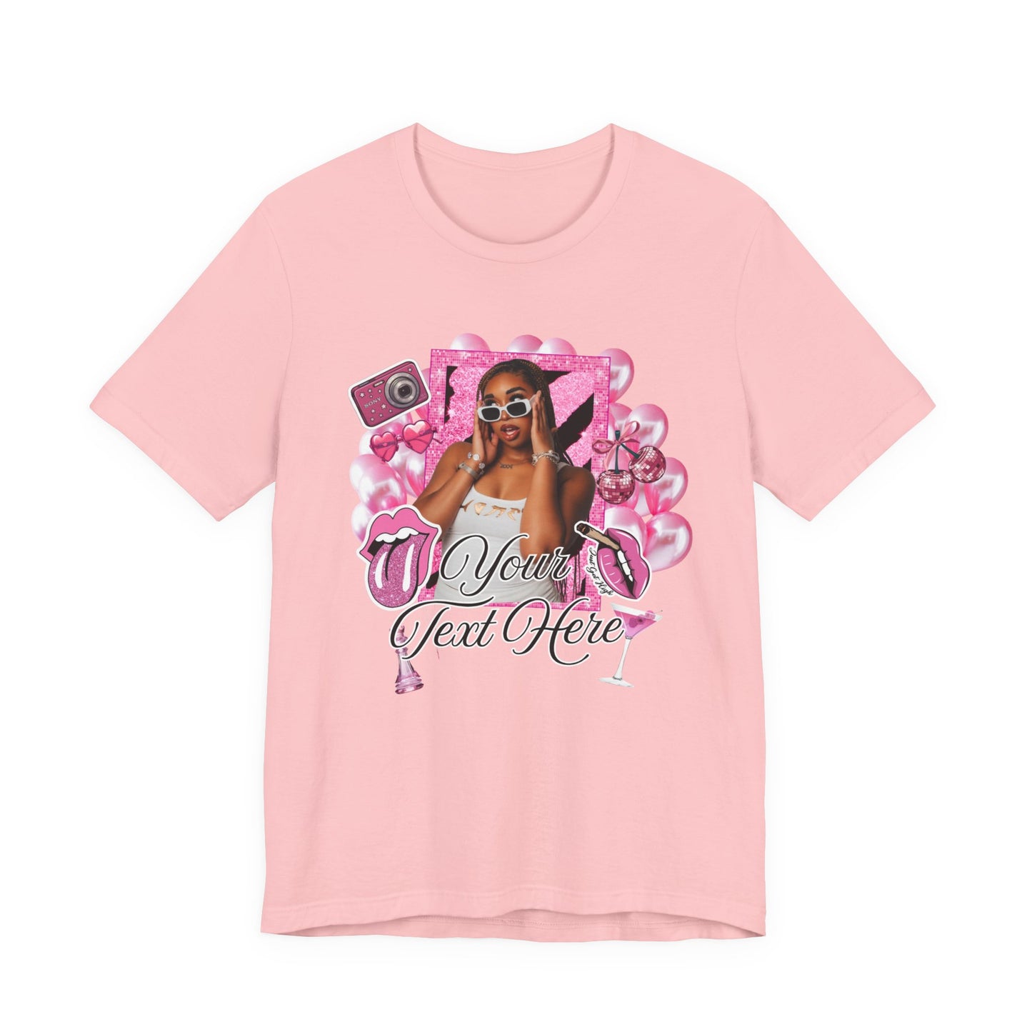 Custom Photo & Text T-Shirt — Personalized Short Sleeve Tee