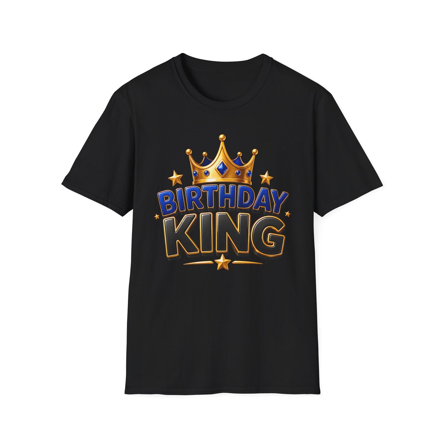 Birthday King T-Shirt — Crown Graphic Birthday Tee for Men