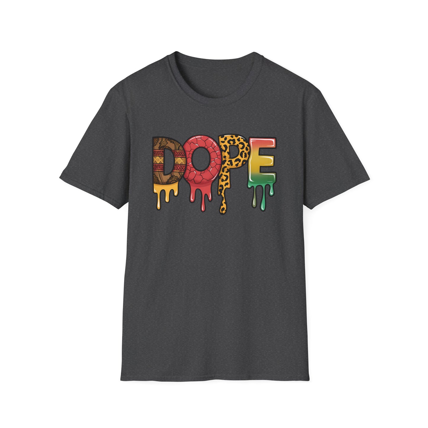 Dope Drip Graphic T-Shirt — Colorful Melted Letter Streetwear Tee