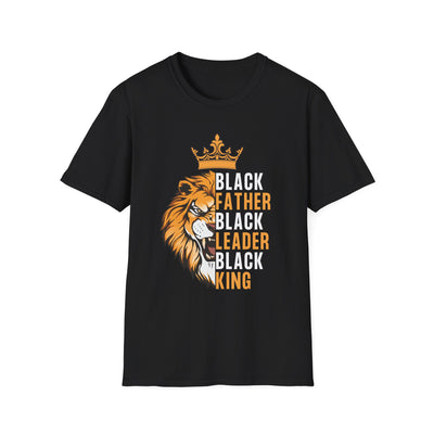 Black Father Black Leader Black King T-Shirt — Lion Crown Pride Tee