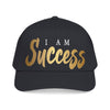 I Am Success Baseball Cap — Motivational Gold Script Mid-Profile Hat
