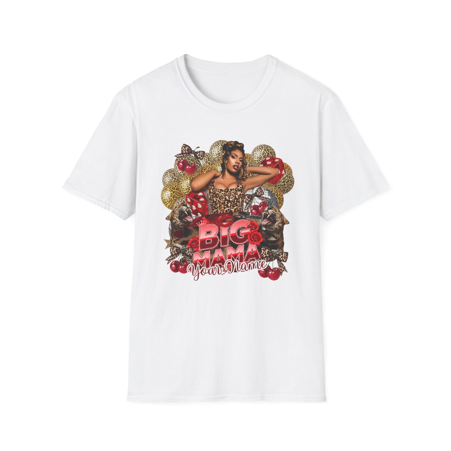Big & Beautiful Leopard Pinup Custom Photo T-Shirt