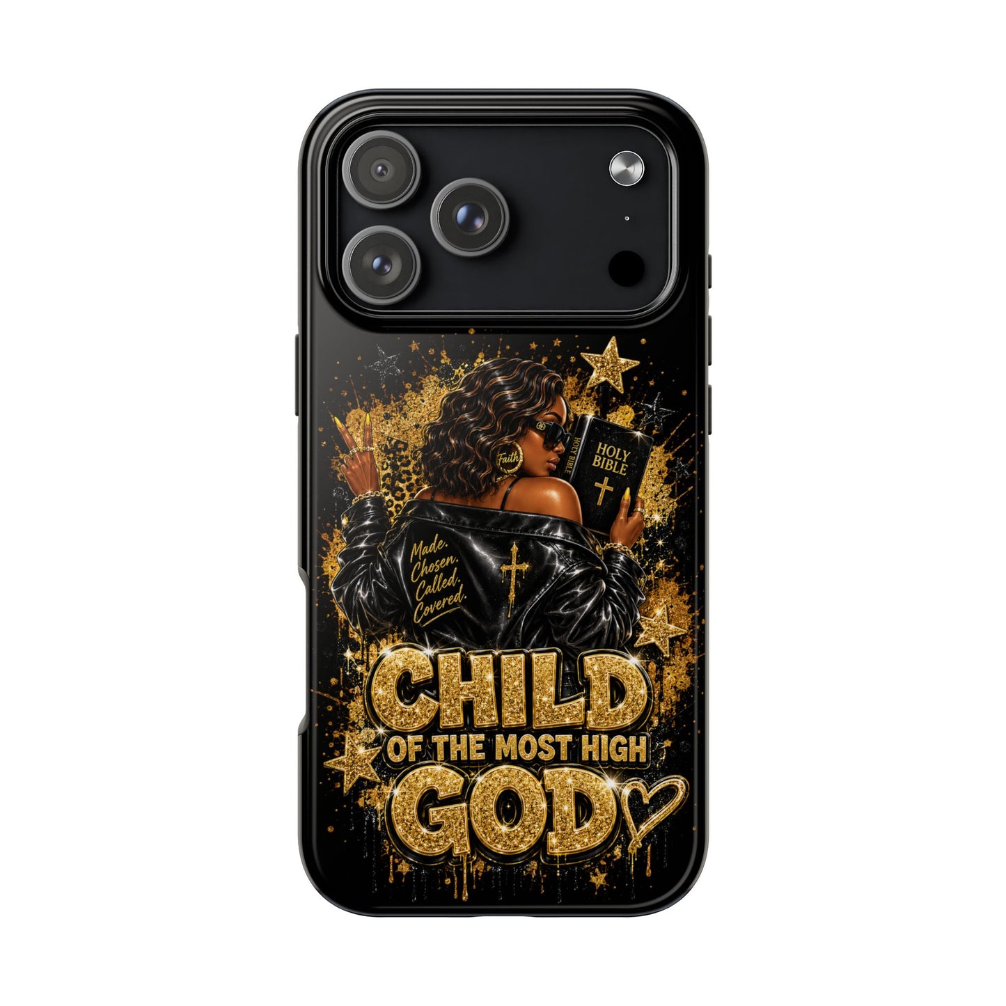 Child of the Most High God Phone Case — Christian Faith Black Protective Case