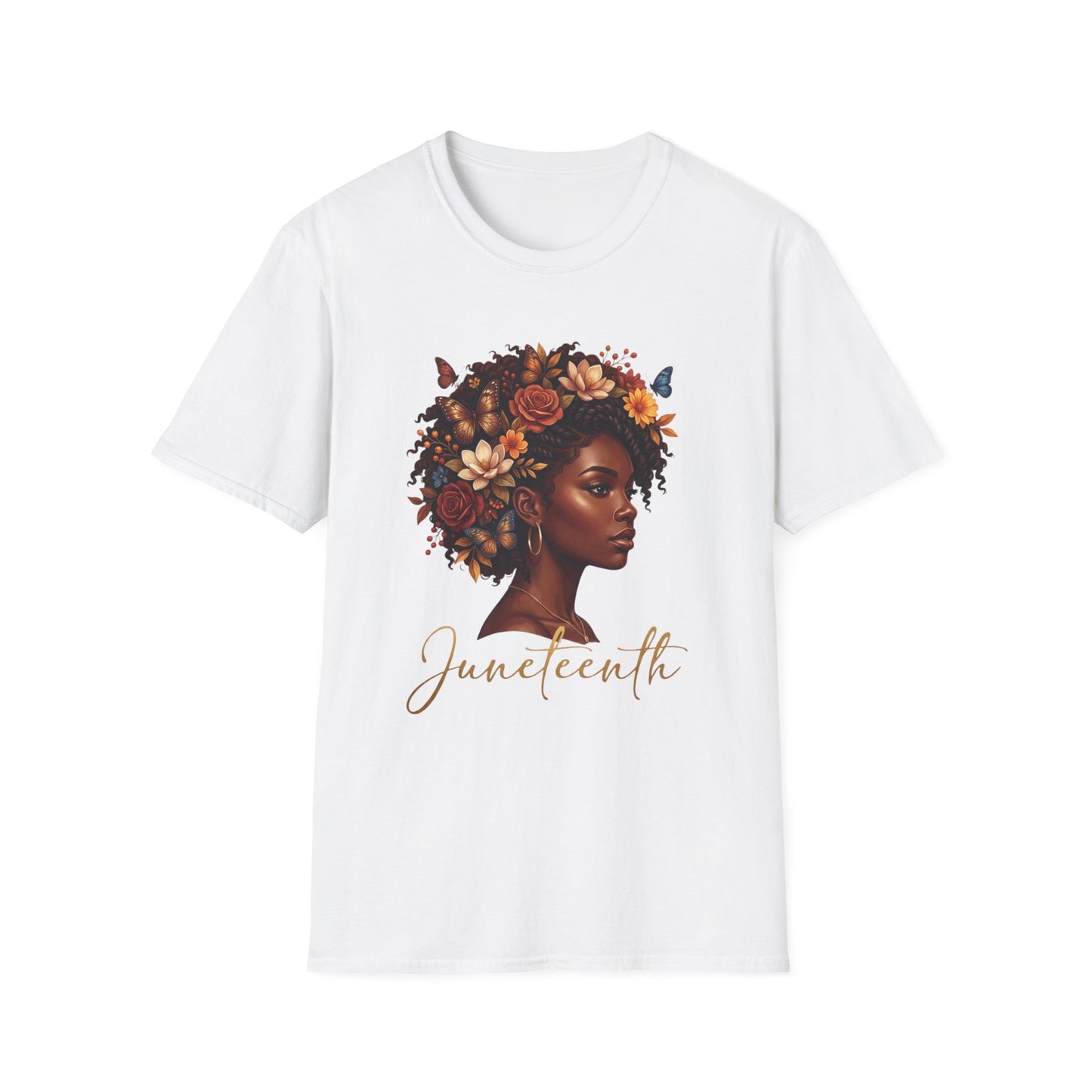 Juneteenth Floral Portrait T-Shirt