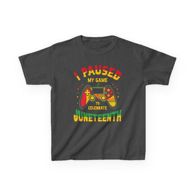 Kids Juneteenth Gaming T‑Shirt – "I Paused My Game to Celebrate Juneteenth"