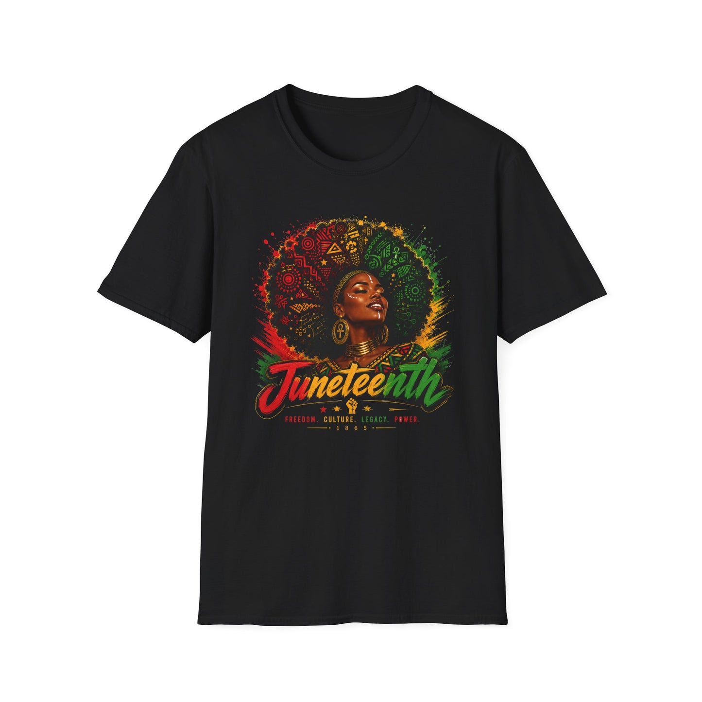 Juneteenth Celebration T-Shirt — Afrocentric Rasta Colors Pride Tee