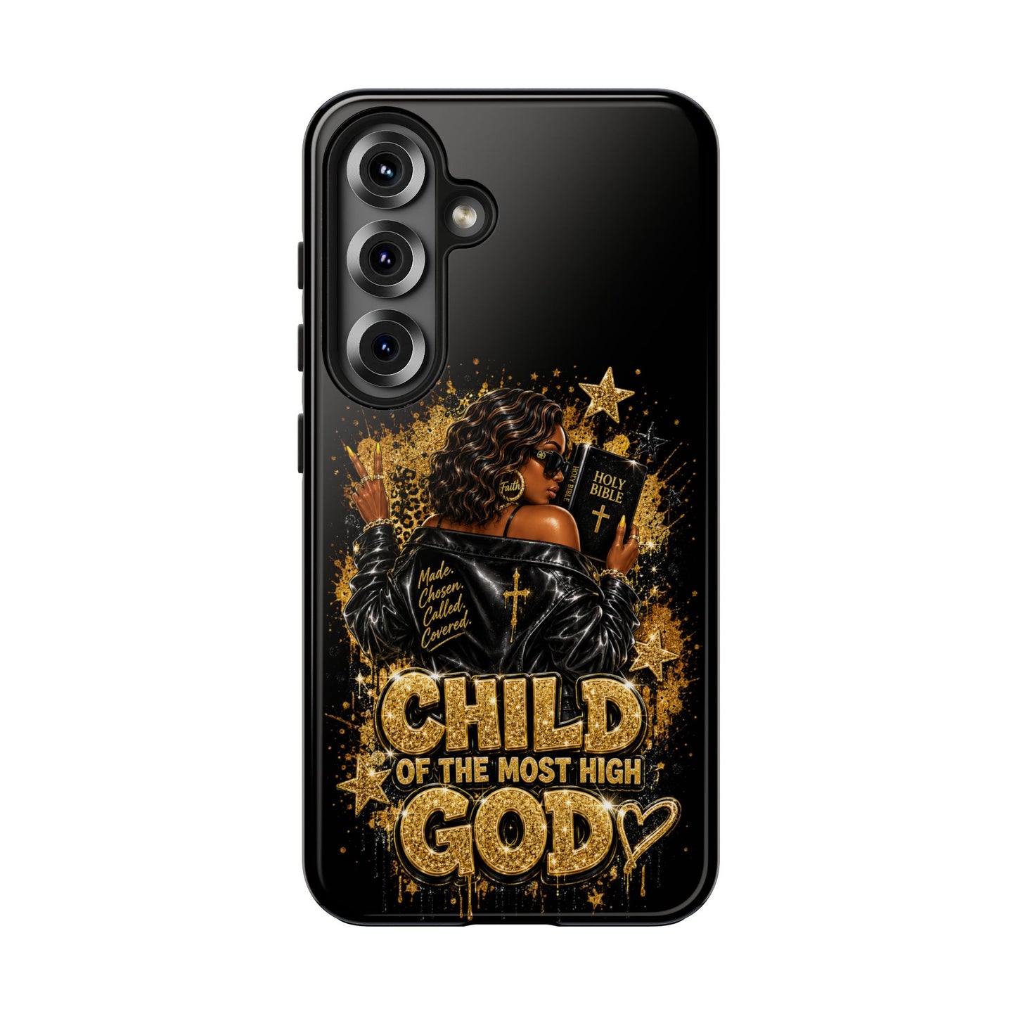 Child of the Most High God Phone Case — Christian Faith Black Protective Case