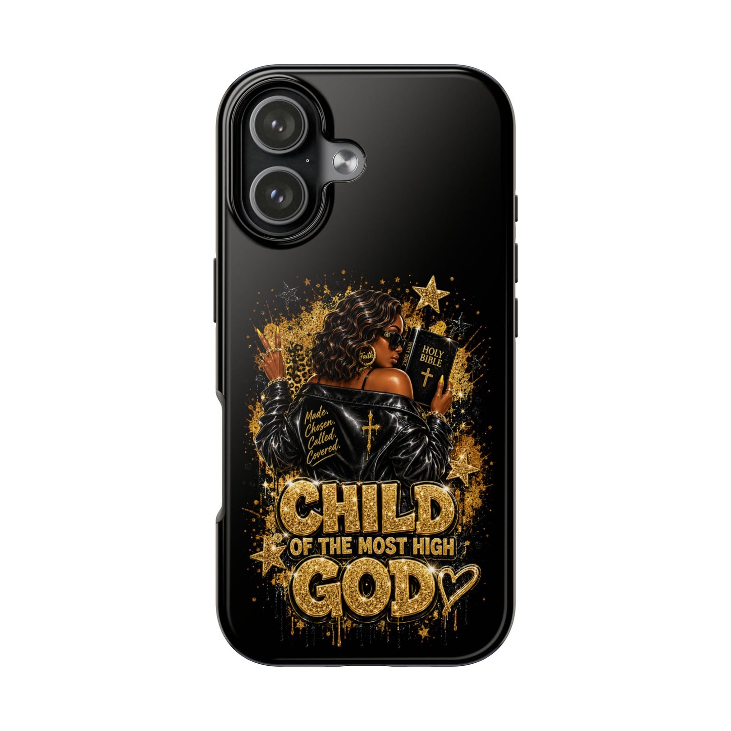 Child of the Most High God Phone Case — Christian Faith Black Protective Case