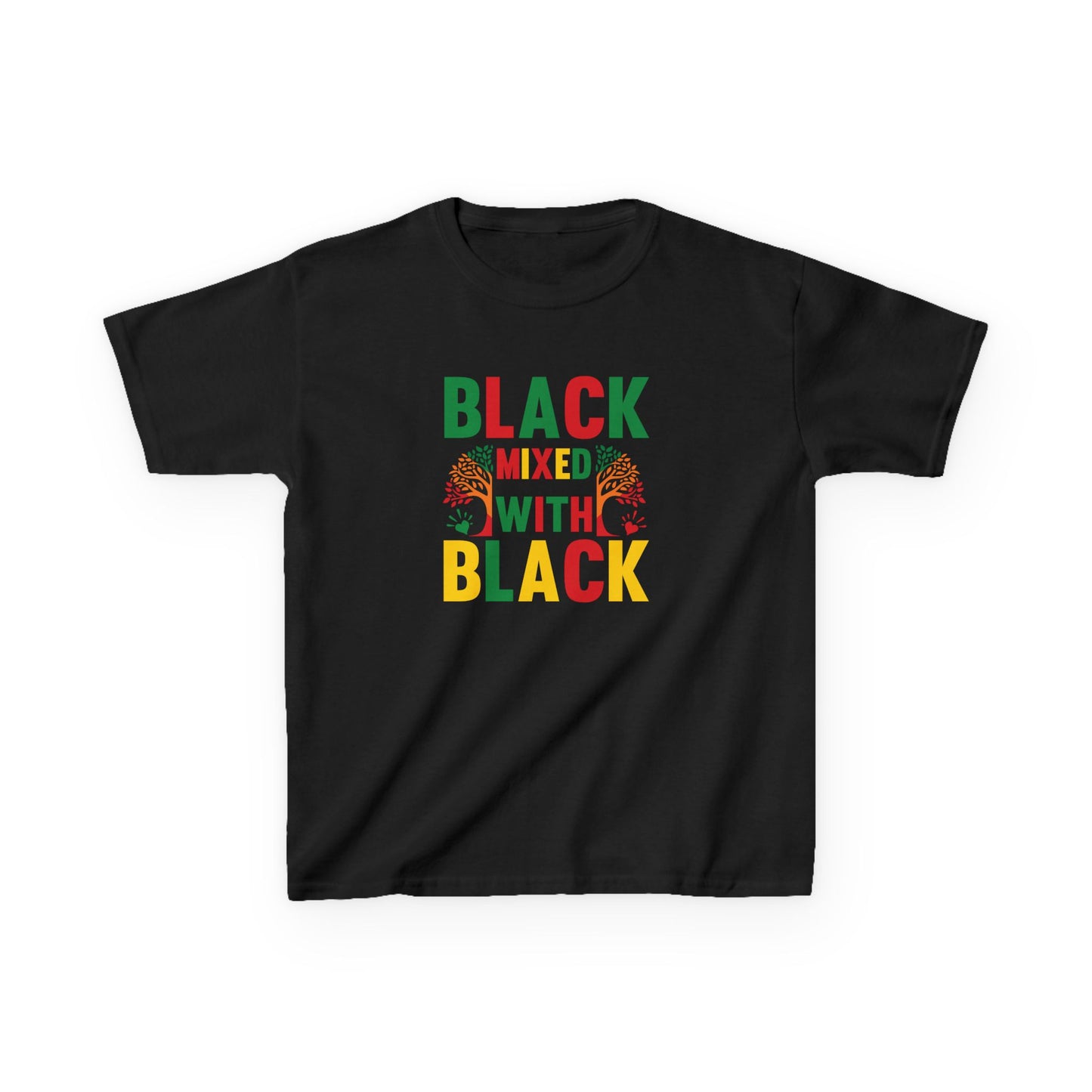 Kids T-Shirt — "Black Mixed With Black" Pan-African Pride Tee