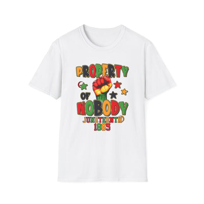 Juneteenth "Property of Nobody" T-Shirt – Black Liberation Fist Tee