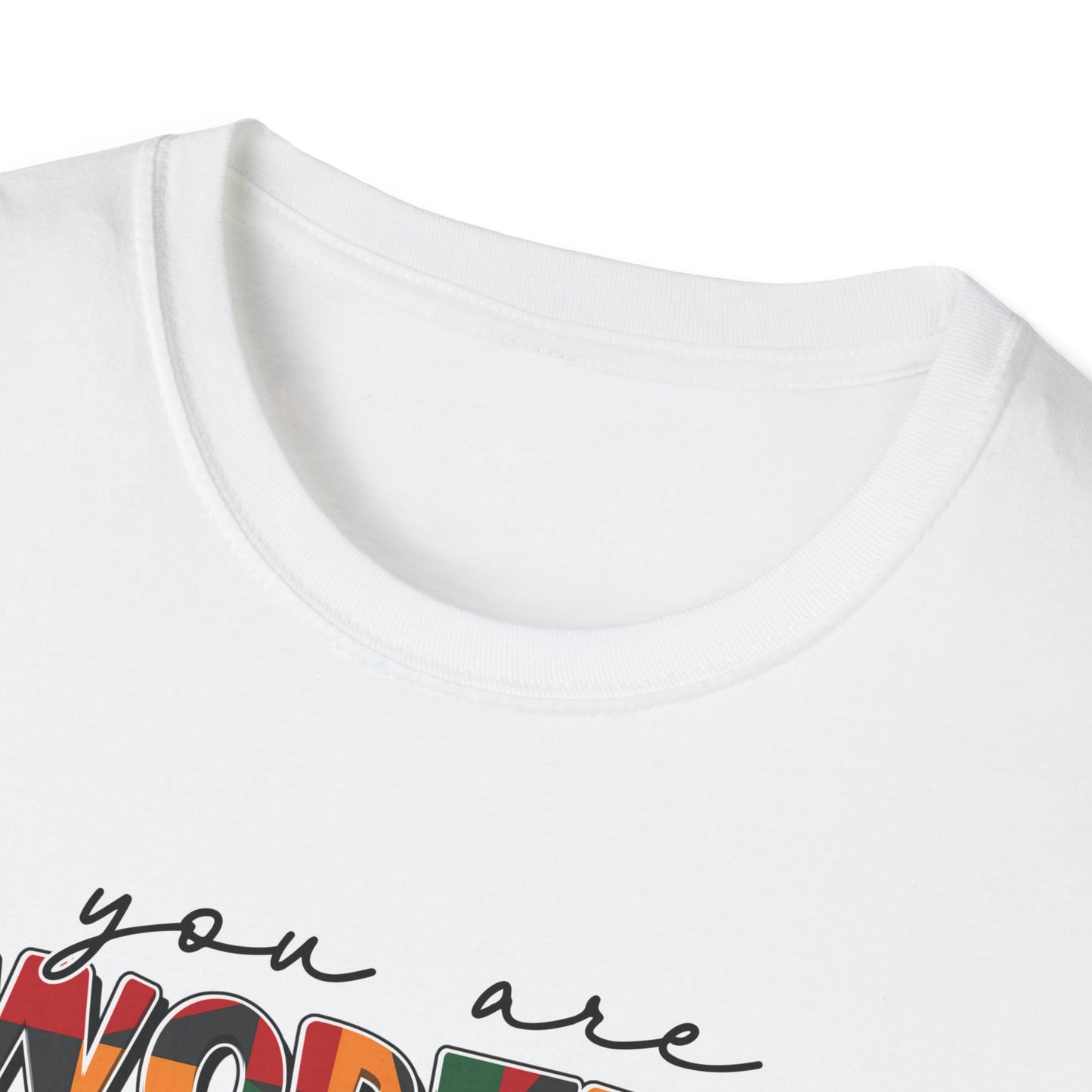 Inspirational Floral Typography T-Shirt — "You Are Worthy, Beautiful, Loved, Enough"