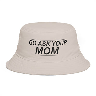 Bucket Hat — "Go Ask Your Mom" Embroidered Casual Sun Hat