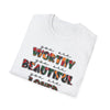Inspirational Floral Typography T-Shirt — "You Are Worthy, Beautiful, Loved, Enough"