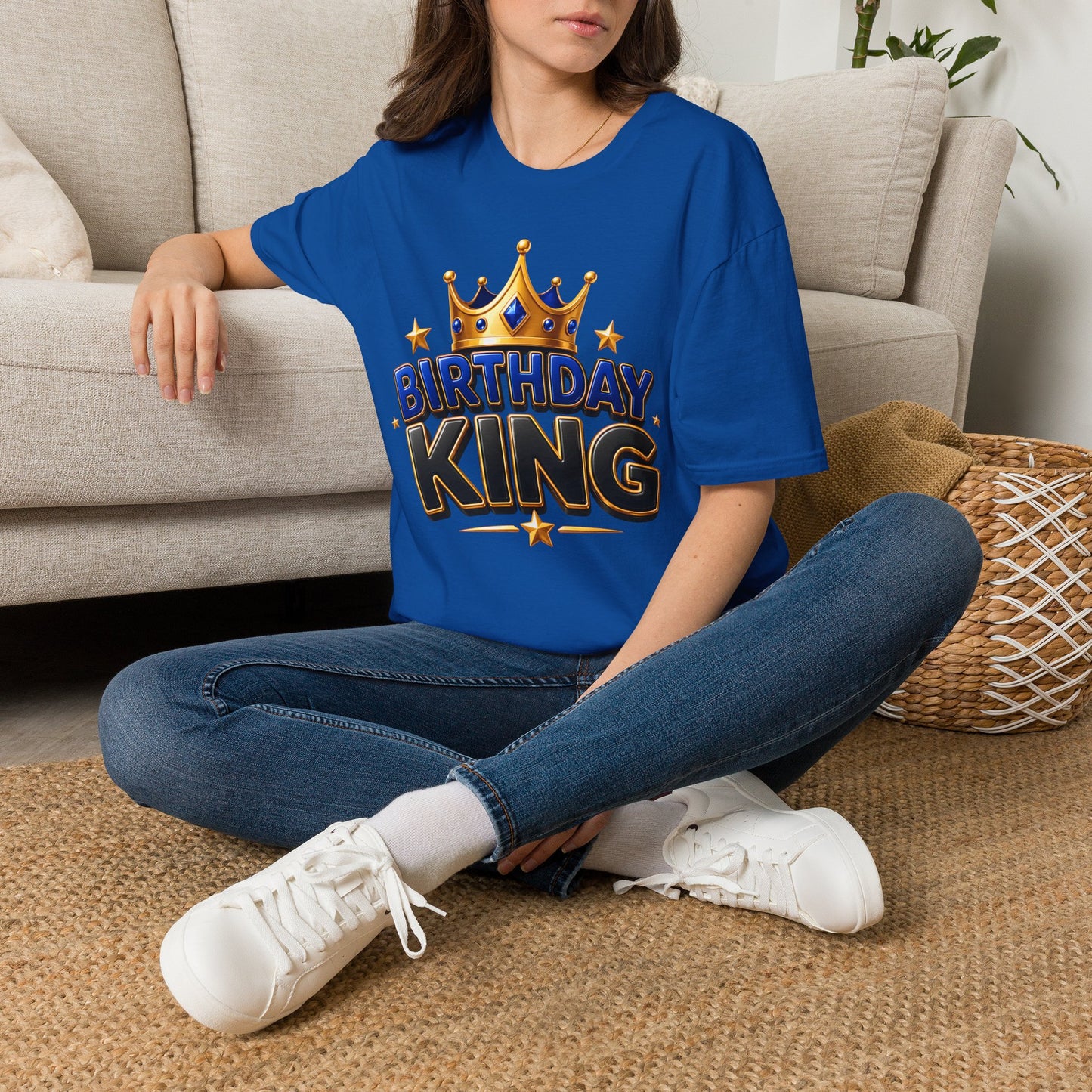 Birthday King T-Shirt — Crown Graphic Birthday Tee for Men