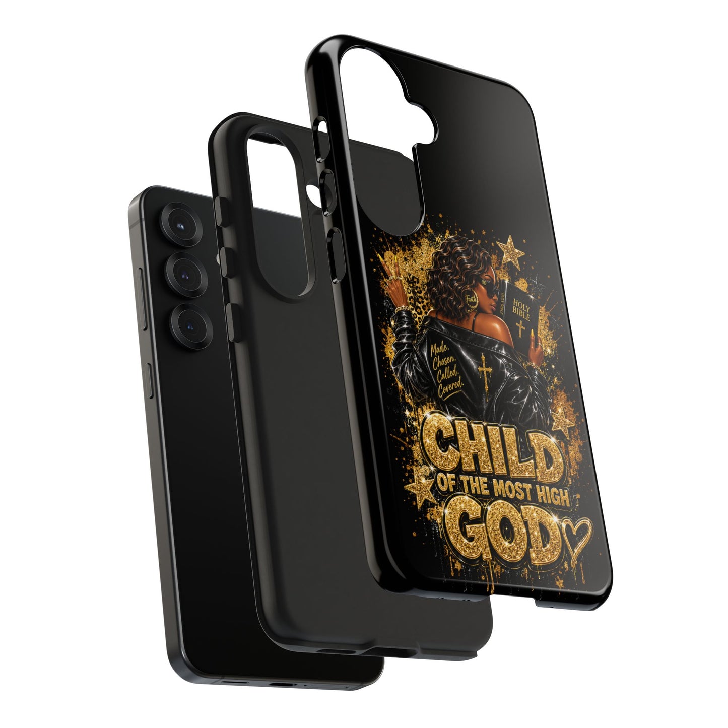 Child of the Most High God Phone Case — Christian Faith Black Protective Case