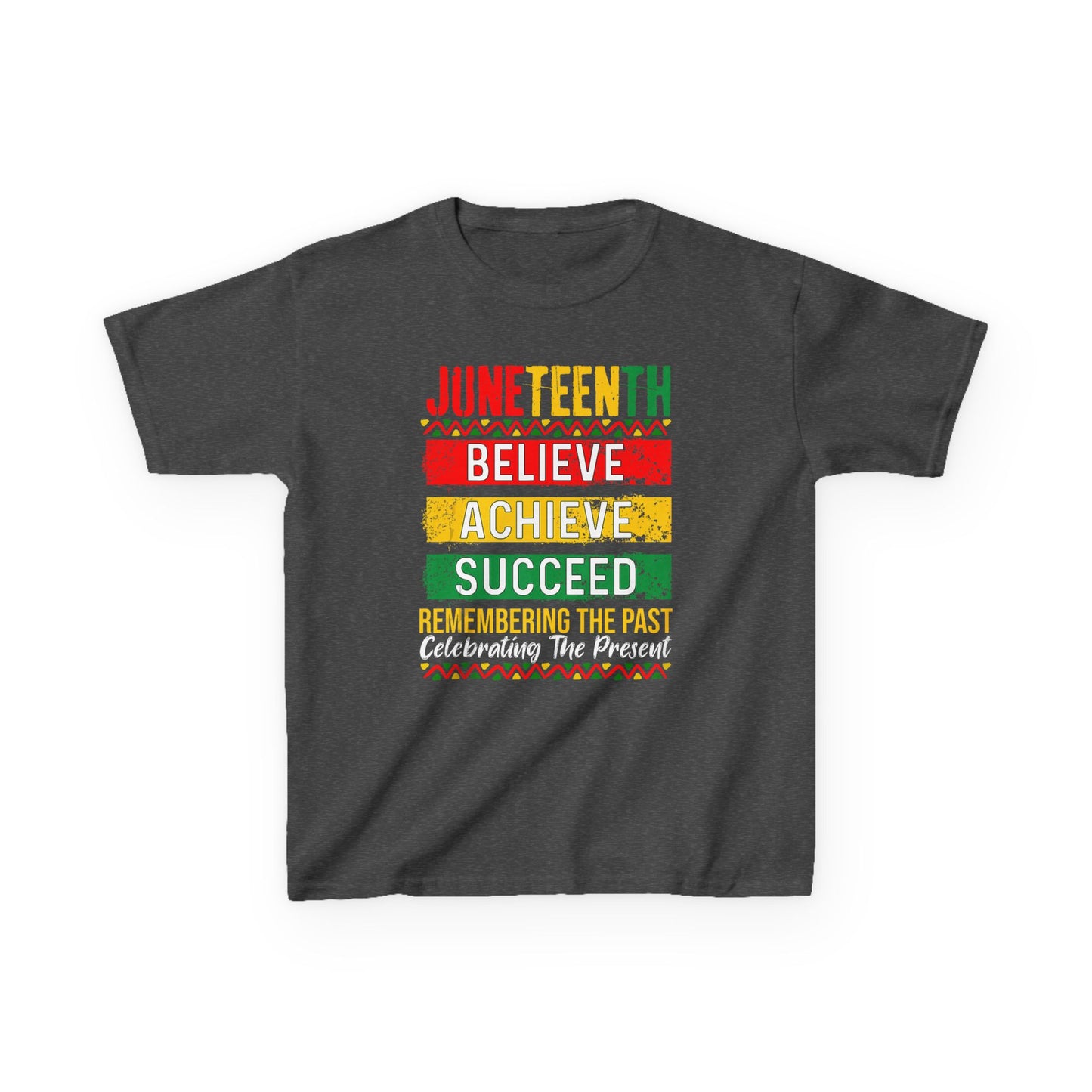 Juneteenth Kids T-Shirt – "Believe Achieve Succeed" Celebration Tee