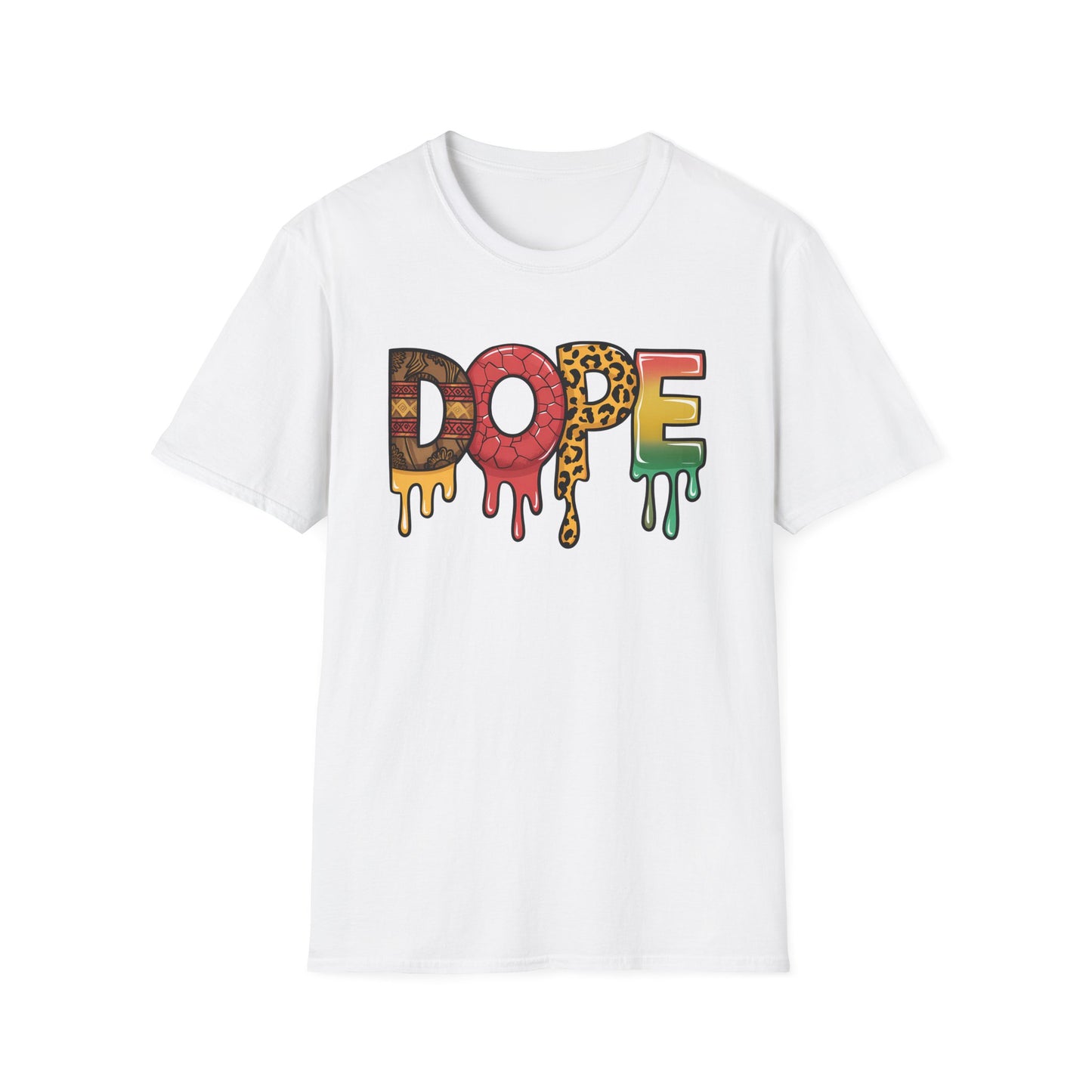 Dope Drip Graphic T-Shirt — Colorful Melted Letter Streetwear Tee