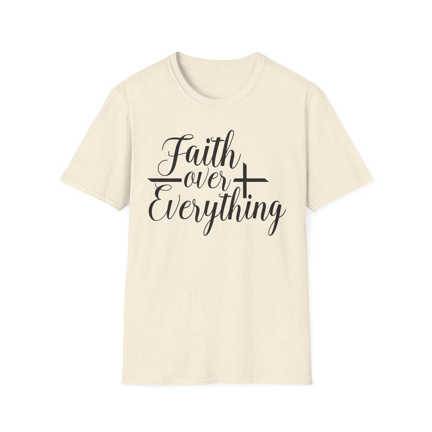 Faith Over Everything T-Shirt — Christian Inspirational Tee with Cross