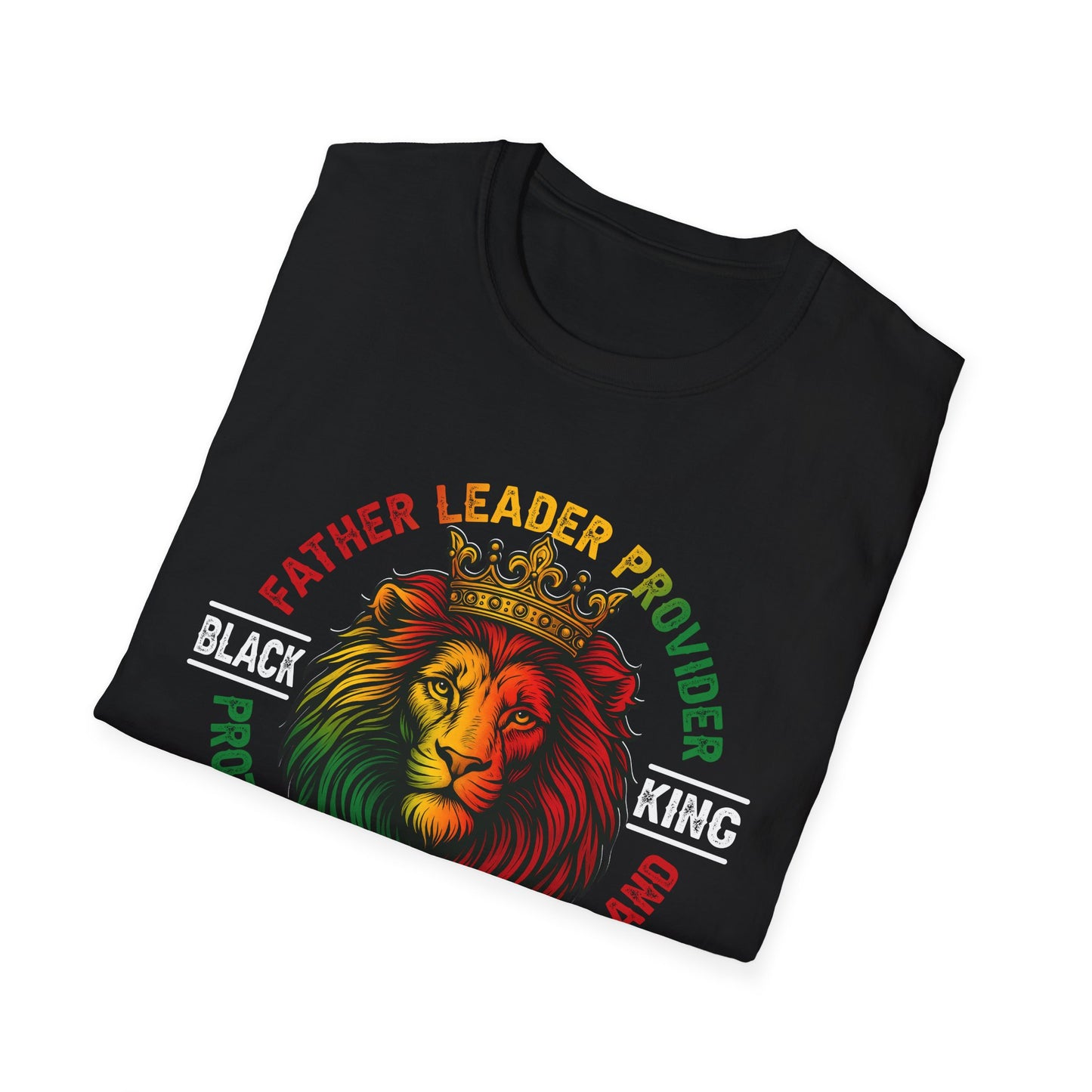 Lion King T-Shirt — 'Father Leader Provider Protector Blessed Husband' Rasta Pride Tee