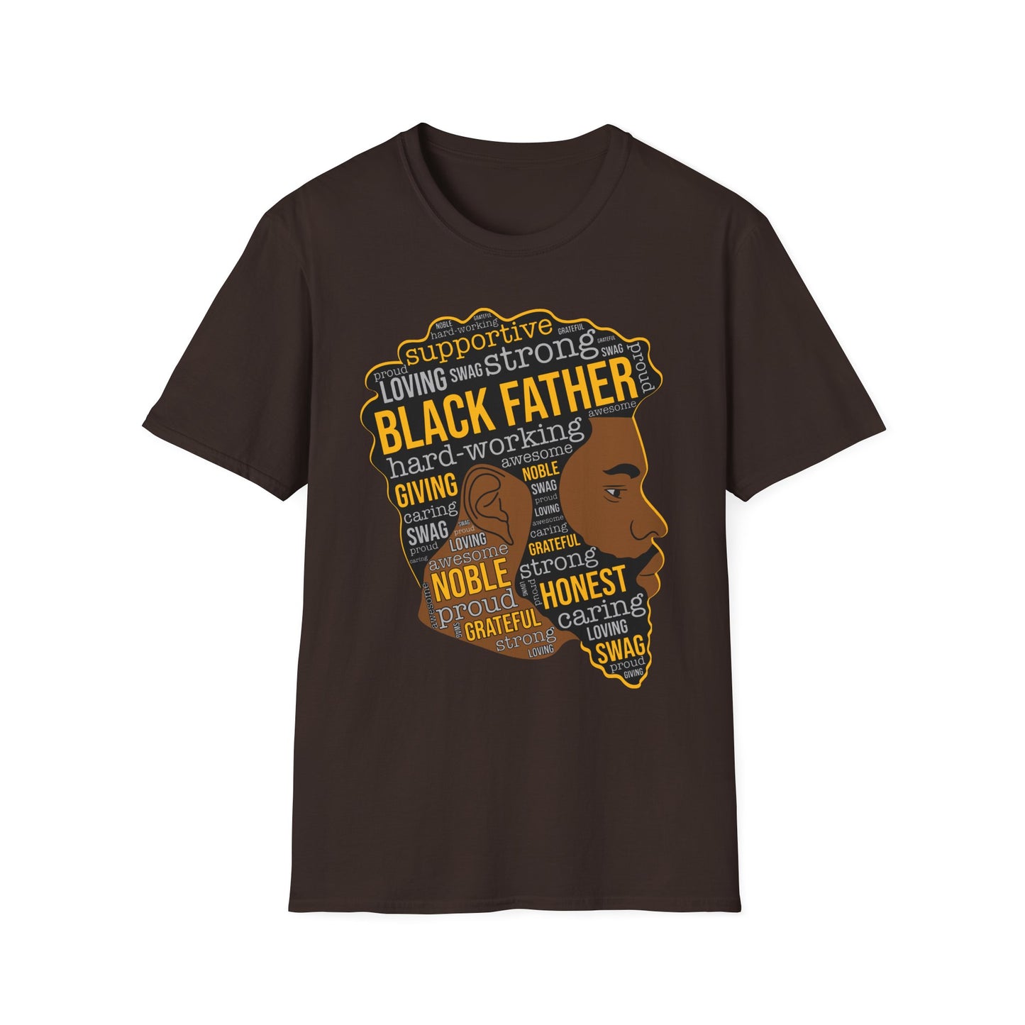 Black Father Word-Art T-Shirt — Proud Dad Tribute Tee